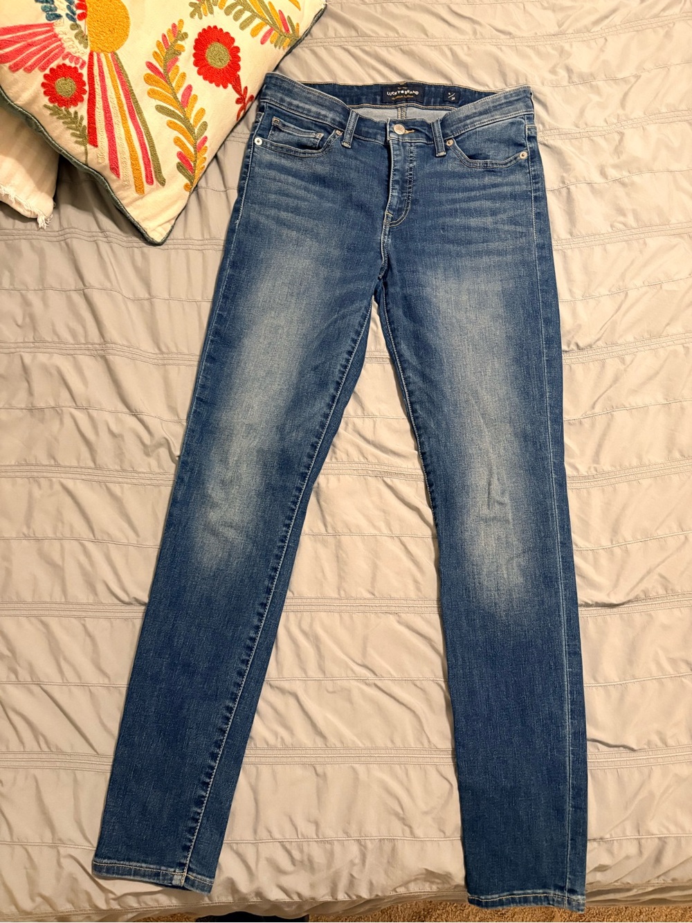 Lucky Brand Ava Skinny Mid-Rise Faded Blue Skinny Jeans Size 6